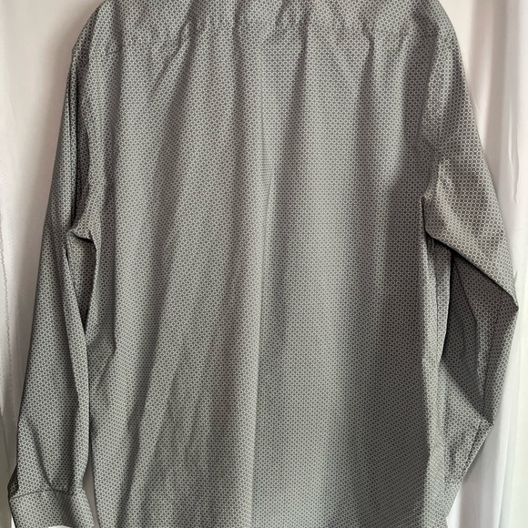J. Ferrar Long Sleeve Stretch Slim Fit Gray Button Up Shirt Mens Sz XL 17-17.5” - Picture 2 of 14